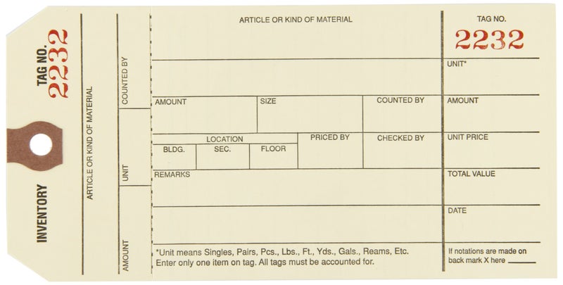 BOX USA Aviditi Inventory Tags with Numbered Tear-Off Stub, 8 6 1/4" x 3 1/8", Series (2000-2999), Manila, for Inventory Management, Case of 1000, (G18031) - Image 5