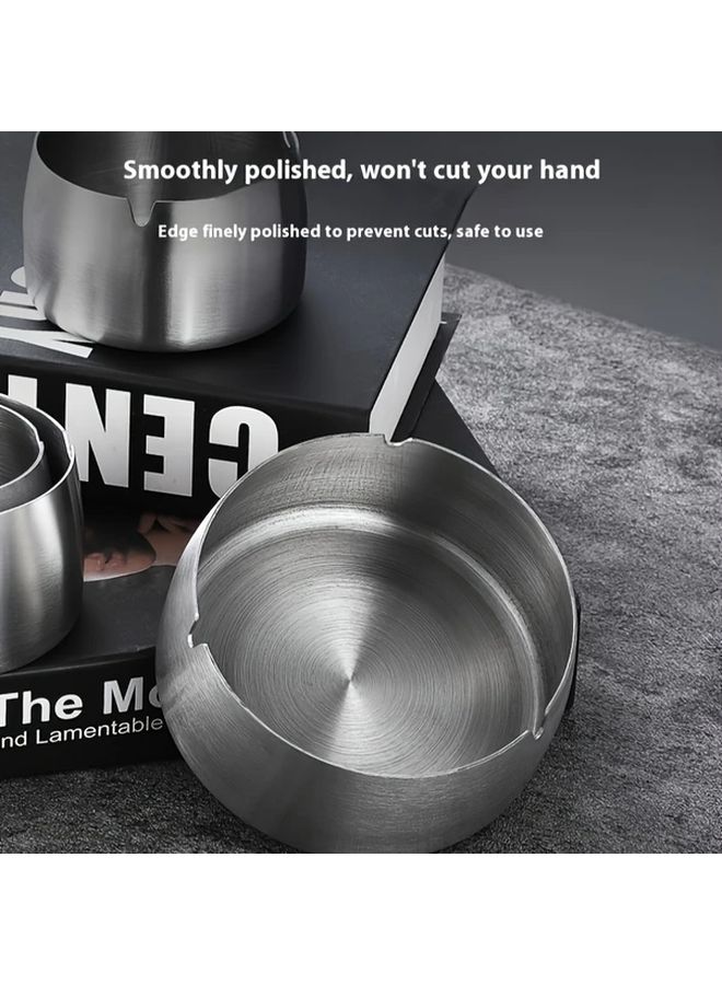 6 Pcs Golden Stainless Steel Ashtrays Windproof Shatterproof Easy Clean Portable - Image 4