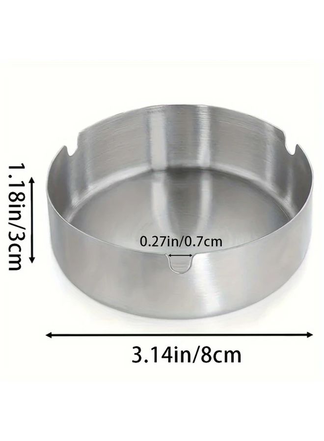 6 Pcs Golden Stainless Steel Ashtrays Windproof Shatterproof Easy Clean Portable - Image 3
