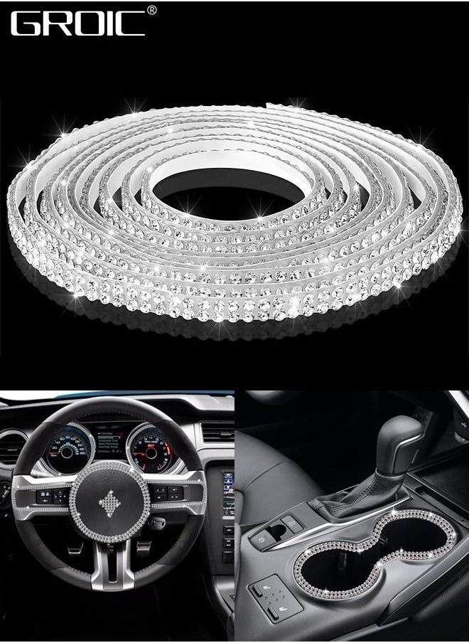 GROIC 5M Bling Car Stickers Car Trim Self Adhesive Bling Car Interior Decoration Car Accessories for Women Car Dashboard Decorations Rhinestone DIY Car Accessories Bling Car Stickers for Car  - Image 1
