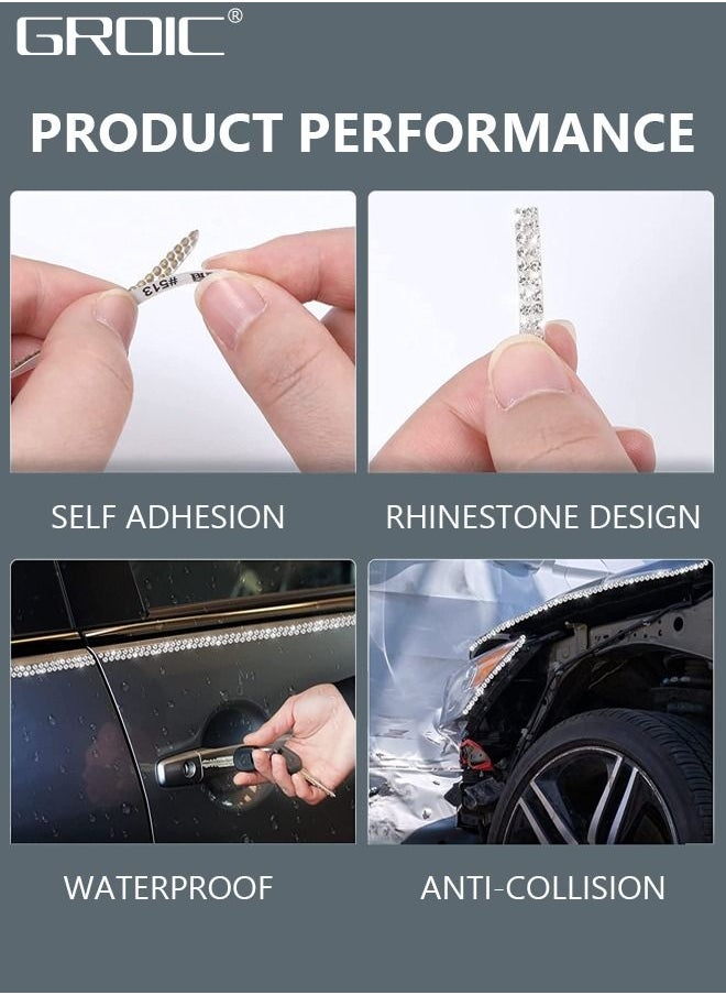 GROIC 5M Bling Car Stickers Car Trim Self Adhesive Bling Car Interior Decoration Car Accessories for Women Car Dashboard Decorations Rhinestone DIY Car Accessories Bling Car Stickers for Car  - Image 4