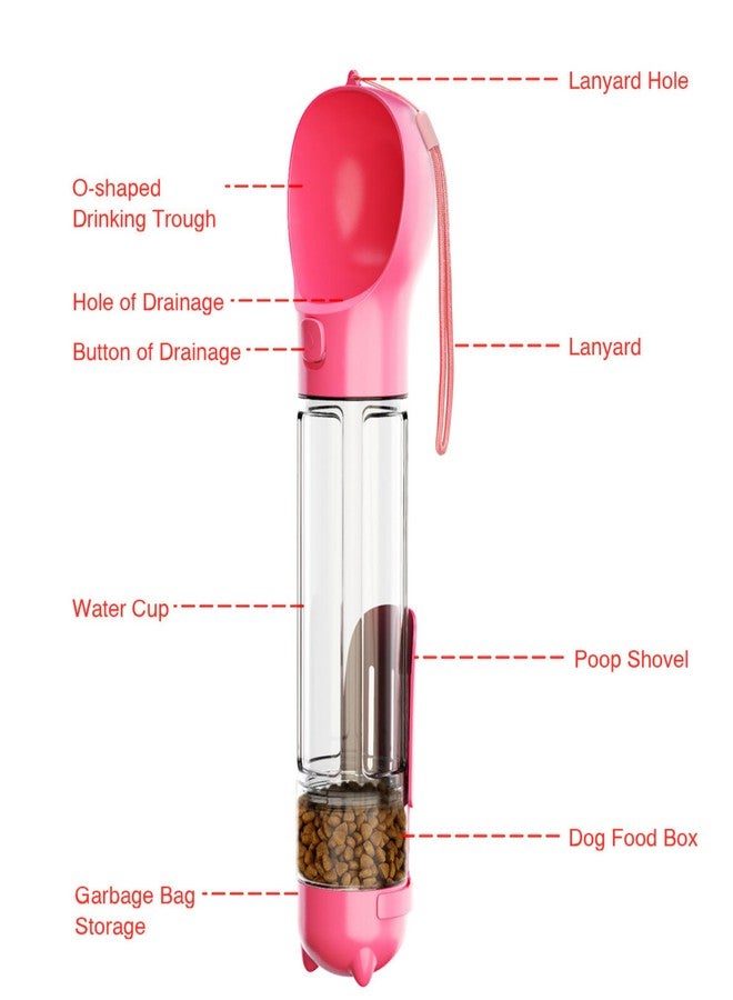 DoqiPaw Dog Travel Water Bottle Leak Proof No Spill Lead Leash Waterer Feeder Accessory Alternative to Dispenser Portable Pet Bowl Large Dogs(500ml) (Pink) - Image 3