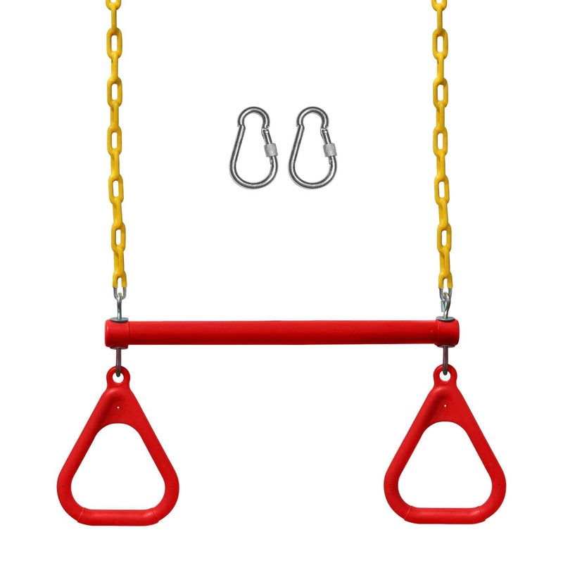 Jungle Gym Kingdom Swing Sets for Backyard Monkey Bars Swingset Accessories Set Includes 18 Trapeze Swing Bar 48 Heavy Duty Chain with Locking Carabiners Outdoor Play Equipment Red - Image 3
