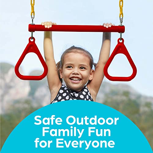 Jungle Gym Kingdom Swing Sets for Backyard Monkey Bars Swingset Accessories Set Includes 18 Trapeze Swing Bar 48 Heavy Duty Chain with Locking Carabiners Outdoor Play Equipment Red - Image 5
