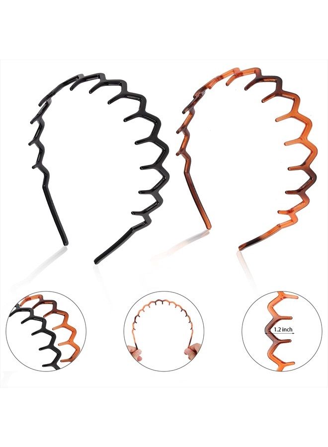 BAHABY 6 Pack Zig Zag Shark Tooth Hair Comb Headbands for Women Plastic Plain Hair Bands Hair Hoop Hair Accessories for Women… - Image 4