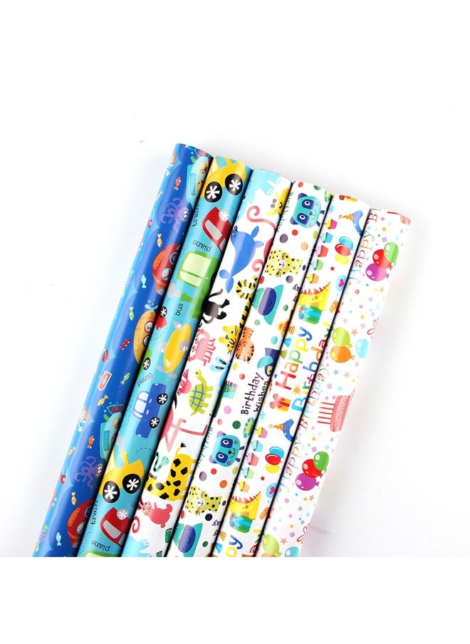 Zeemey 6 Sheets Gift Wrapping Paper With Accessories,Holiday Gift Wrapping Paper,Birthday Gift Box Gift Wrapping DIY, Gift Wrapping Paper for Birthday, Holiday, Wedding, Party,Kids Gift Wrapping (70cmX50cm)  - Image 2
