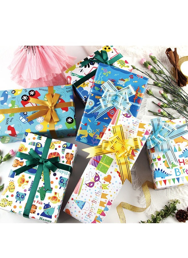Zeemey 6 Sheets Gift Wrapping Paper With Accessories,Holiday Gift Wrapping Paper,Birthday Gift Box Gift Wrapping DIY, Gift Wrapping Paper for Birthday, Holiday, Wedding, Party,Kids Gift Wrapping (70cmX50cm)  - Image 3