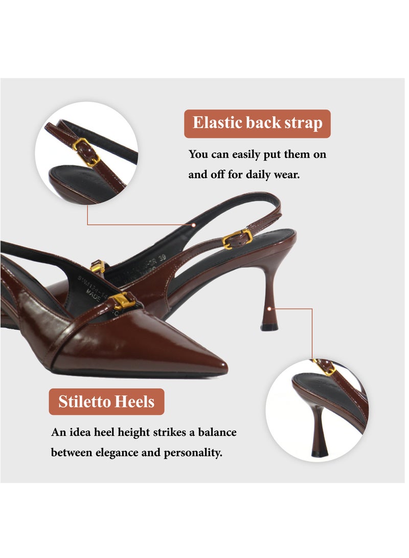 SD.Felano SD Felano Women's Kitten Heels - Premium Quality High Heels Pumps for Women, Comfortable Slip-On Dress Shoes with Cushioned Insole, Stylish Low Heels for Weddings, and Casual Wear - Image 5
