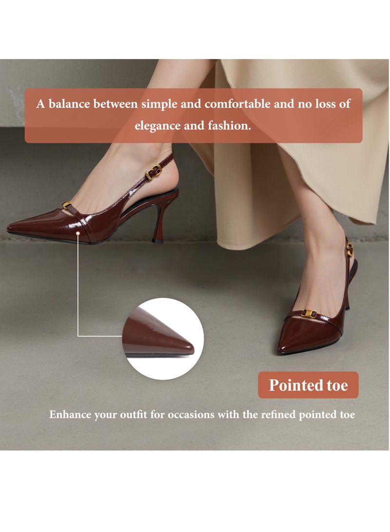 SD.Felano SD Felano Women's Kitten Heels - Premium Quality High Heels Pumps for Women, Comfortable Slip-On Dress Shoes with Cushioned Insole, Stylish Low Heels for Weddings, and Casual Wear - Image 3