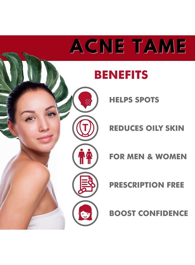 Acnetame Acne Tame 2 Pack- Clear Skin Supplements Pill- Tablets for Oily Skin Treatment, Spots, Blemishes, & Sebum Control for Women, Men, & Teens - Image 4