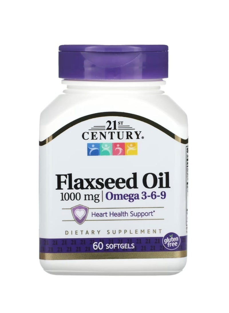 21st Century Flaxseed Oil 1000 mg 60 Softgels - Image 1
