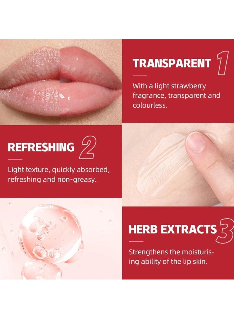 QiBest بلسم الشفاه بنكهة الفراولة زيت ملون للشفاه بلسم ملون للشفاه للفراولة ترطيب الشفاه الناعمة المنعشة واللامعة بلسم الشفاه المرطب 10 جرام - Image 5