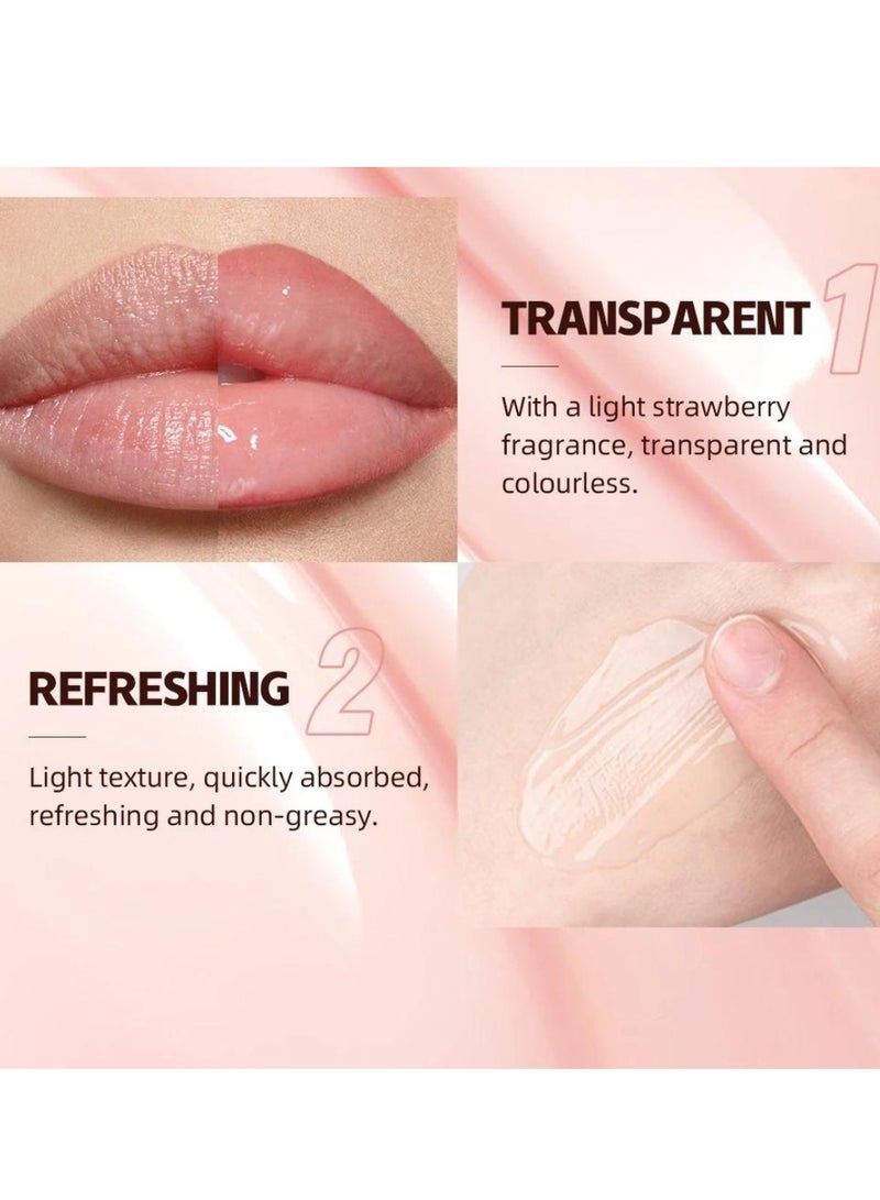 QiBest بلسم الشفاه بنكهة الفراولة زيت ملون للشفاه بلسم ملون للشفاه للفراولة ترطيب الشفاه الناعمة المنعشة واللامعة بلسم الشفاه المرطب 10 جرام - Image 3