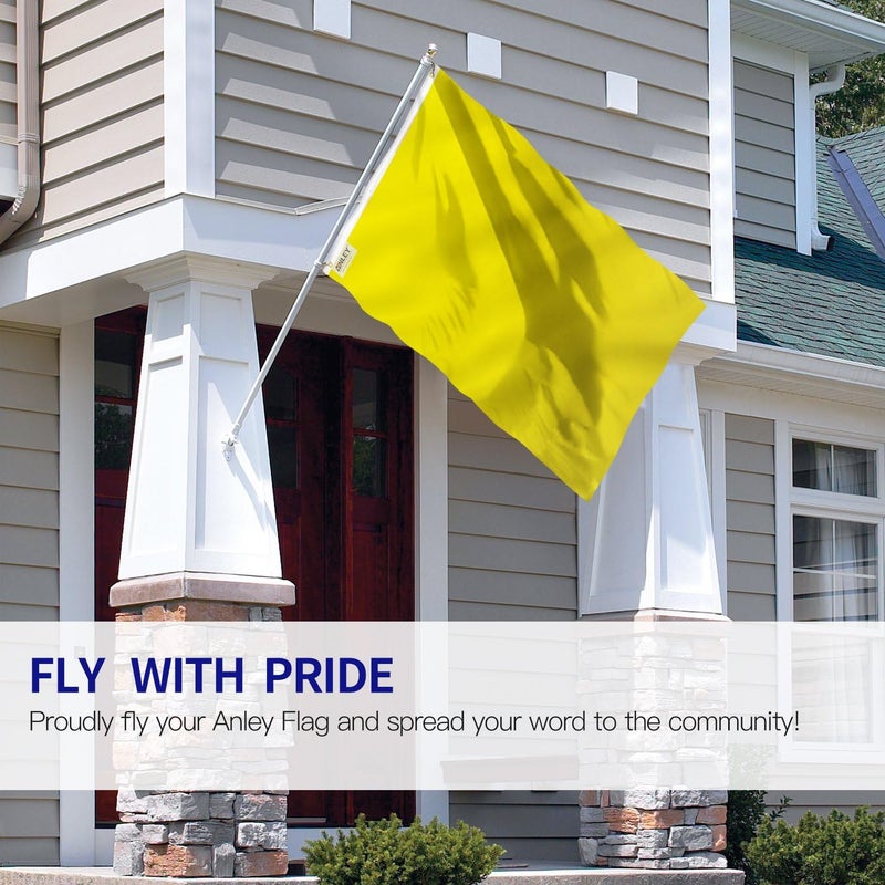 Anley Fly Breeze 3x5 Foot Solid Yellow Flag - Vivid Color and Fade Proof - Canvas Header and Double Stitched - Plain Yellow Flags Polyester with Brass Grommets 3 X 5 Ft - Image 2
