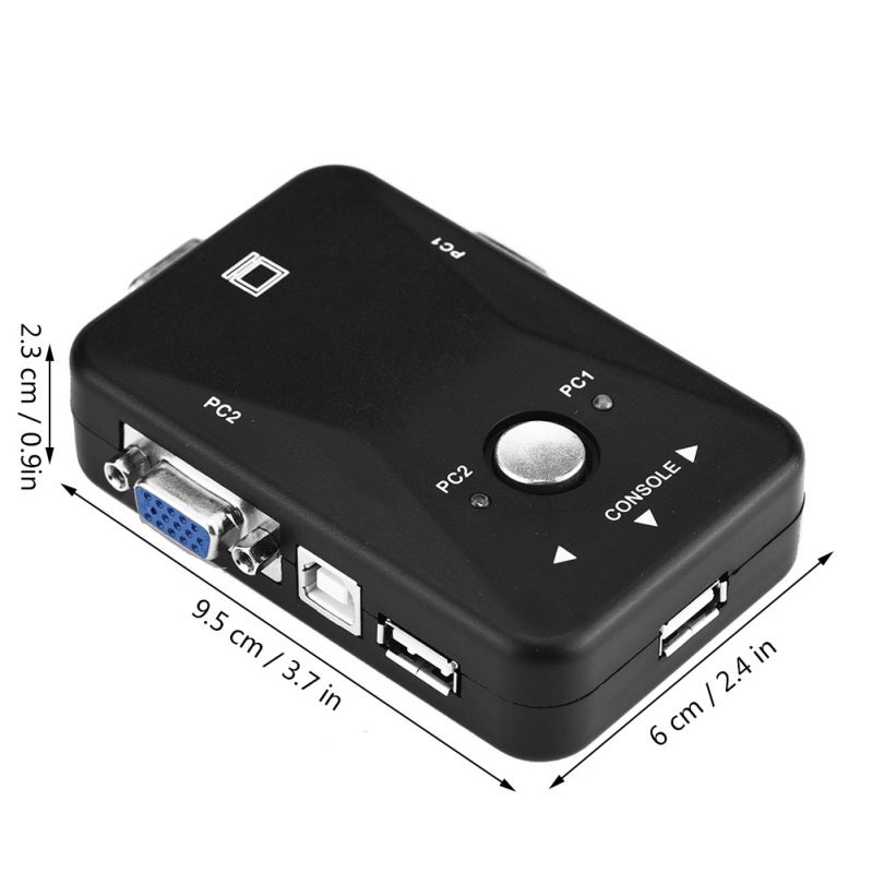 KVM Switch USB Standard Interface Shared Port VGA Switcher - Button Switch Plug Play 1920x1440 Resolution for Widescreen Display Online Games - Image 4