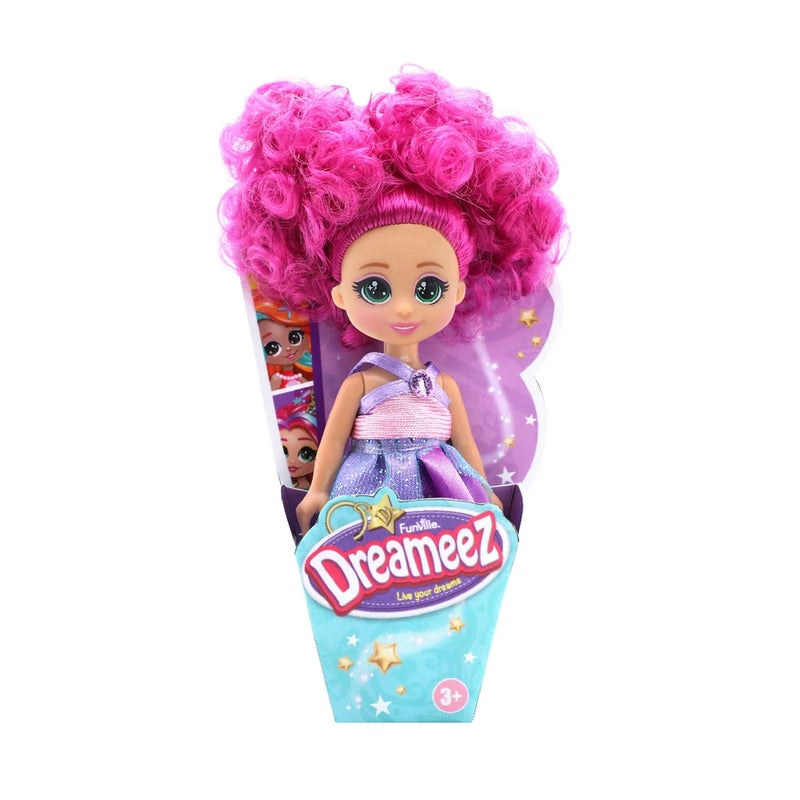 فانفيل دمية السحرية اللطيفة بشعر مجعد و فستان جليتر ازرق فاتح - 81041 - Image 1