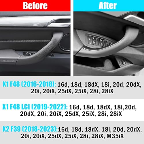 Jaronx Compatible with BMW X1X2 Door Handle Cover Outer Cover Left Right Side Door Handle Replacement Compatible with BMW X1 F48 20162022 X2 F39 20182023 LeftRight Black - Image 3