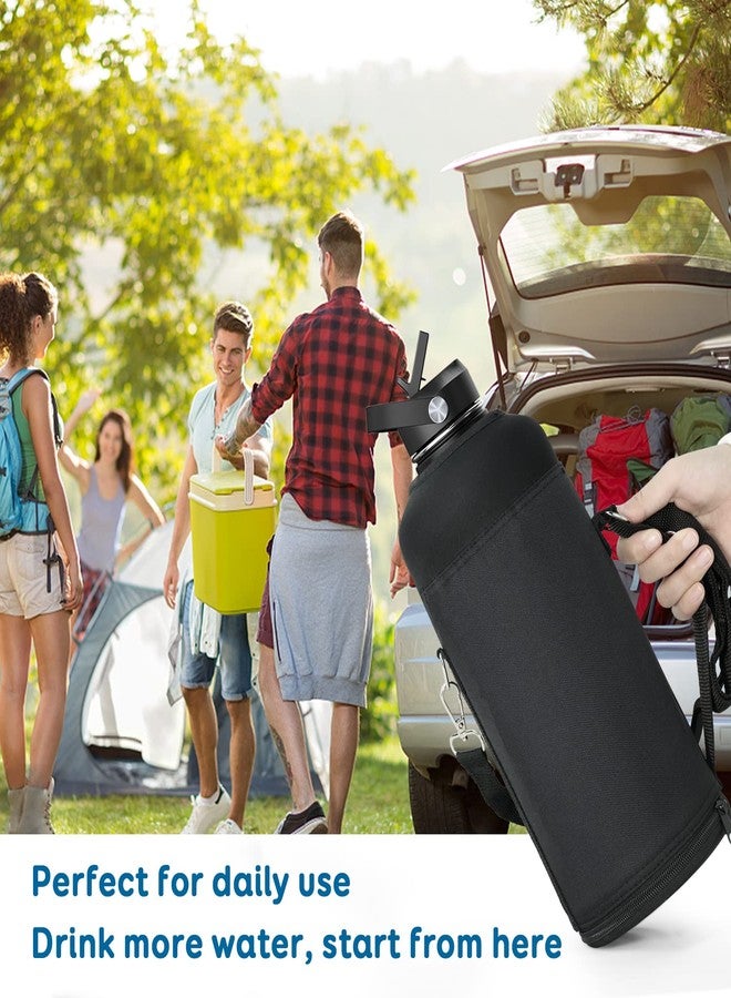 BUZIO Water Bottle Holder Carrying Pouch for 40oz 64 oz Bottles - Carry, Protect and Insulate Your Flask with This Military Grade Carrier an Adjustable Padded Shoulder Strap 87oz black - Image 3