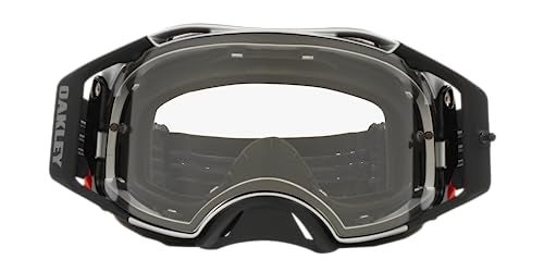 Oakley Airbrake MX Tuff Blocks Black Gunmetal w/Clear - Image 3