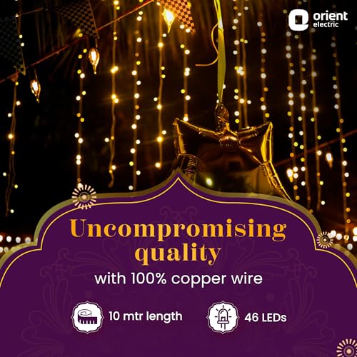 Orient Electric Orient Joylite Pixel Strip LED 10 m 46 LEDs Rope Light for Home Decoration | Indoor and Outdoor use | Direct Plug-in | Warm White, Pack of 10 - Image 3