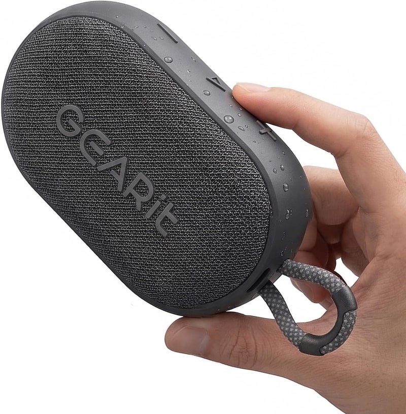 GearIT SoundPuck Bluetooth Speaker, 6W Pocket-Sized Sound, IPX7 Waterproof, TWS Pairing, Bluetooth 5.3, Hands-Free Calling, Portable with Carrying Strap, Black - Image 1
