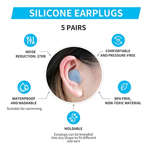 LYSIAN Ultra Soft Moldable Ear Plugs for Sleeping and Swimming Adults and Kids Reusable Noise Cancelling Earplugs for Sound Blocking Snoring Study - Image 5