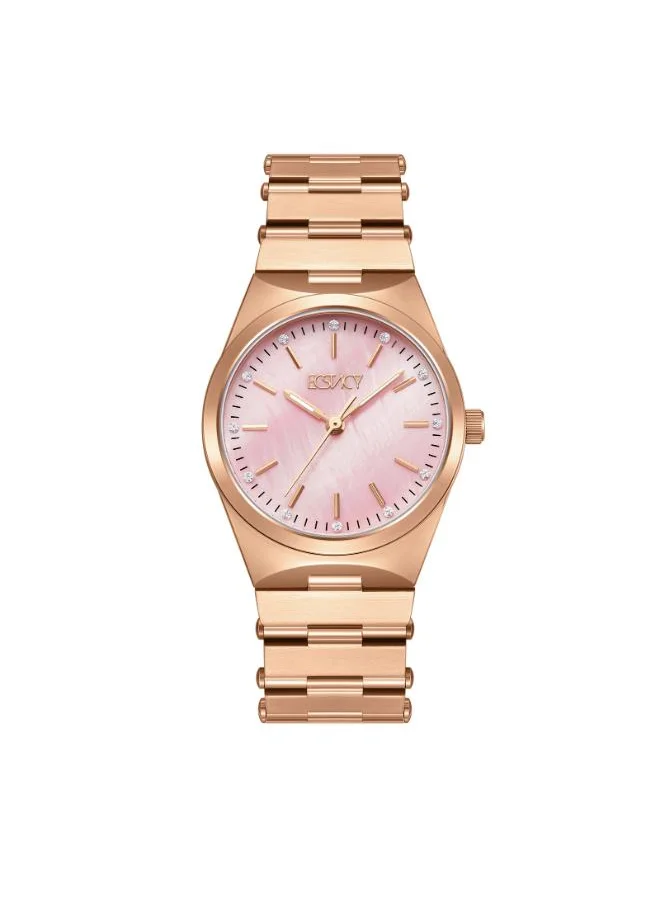 ECSTACY ECSTACY E24501-RBKMK Women's Analog Display Watch & Stainless Steel  Strap Rose Gold