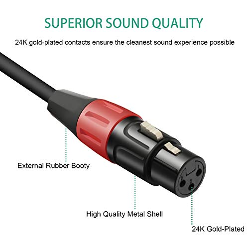 JOMLEY Mini XLR Male to XLR Female Microphone Audio Cable for Blackmagic Pocket 4K Camera Video Assist 4K - 3.3ft - Image 4