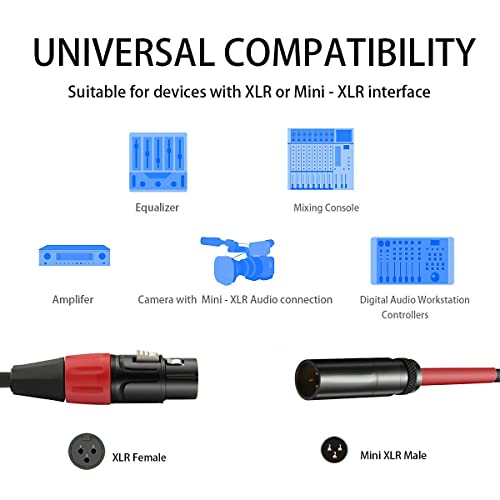 JOMLEY Mini XLR Male to XLR Female Microphone Audio Cable for Blackmagic Pocket 4K Camera Video Assist 4K - 3.3ft - Image 3