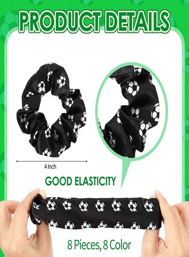 Mtlee Soccer Headband 4 Pieces Nonslip Football Hairband Adjustable Sports Headbands for Girls and 8 Pieces Soccer Hair Scrunchies Elastic Ties Ponytail Holders Hair Accessories for Kids Teens - Image 5