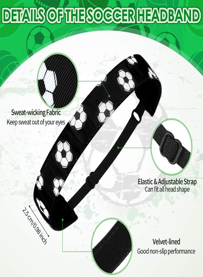 Mtlee Soccer Headband 4 Pieces Nonslip Football Hairband Adjustable Sports Headbands for Girls and 8 Pieces Soccer Hair Scrunchies Elastic Ties Ponytail Holders Hair Accessories for Kids Teens - Image 2