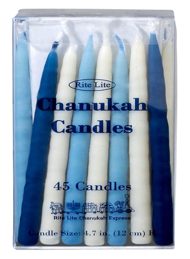 Rite Lite Rite-Lite Judaica Deluxe Blue & White 4.7-Inch Chanukah Candles, Box of 45 - Image 1