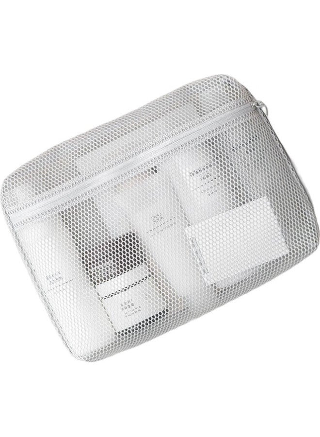 MUJI Muji Recycled Polyester Fiber, 3D Mesh Bag L, Light Gray