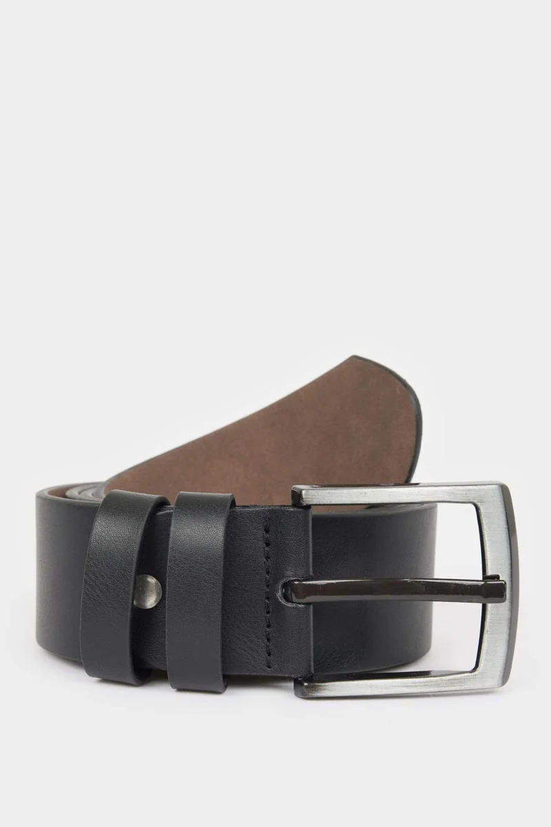 DeFacto Man Rectangle Clasp Faux Leather Denim Belt