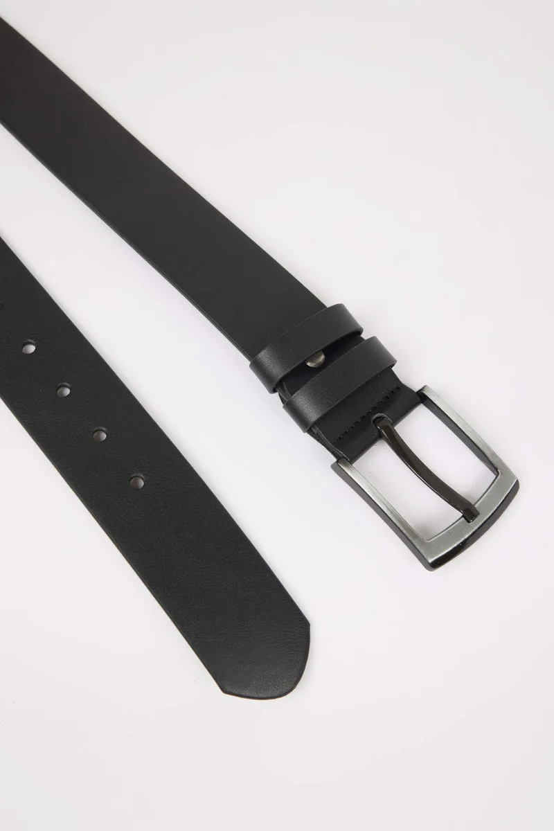 DeFacto Man Rectangle Clasp Faux Leather Denim Belt