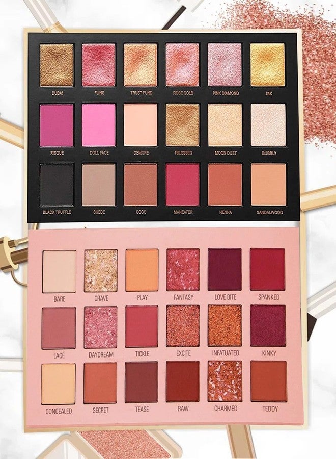 JAAYANSHA Beauty Rose Gold Remastered Edition + Nude Edition Eyeshadow Makeup Kit (Combo of 2 Eyeshadow) Matte And Shimmers Finish - Image 2