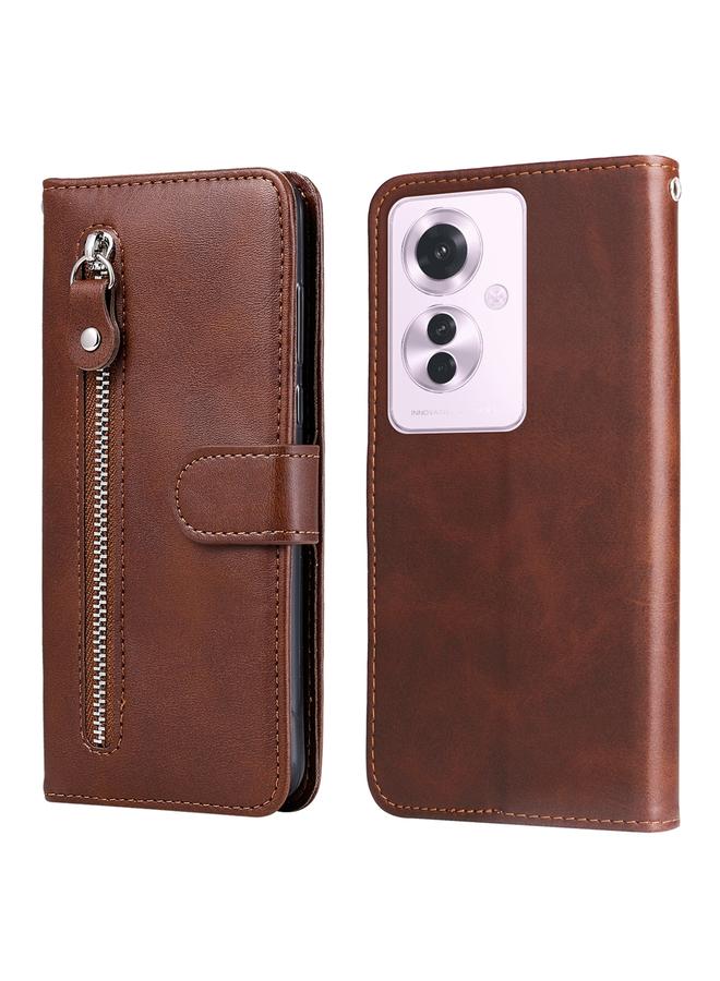 اس-توب جراب لهاتف OPPO Reno11 F Global / F25 Pro Global جراب هاتف أنيق من جلد العجل بسحاب - Image 1