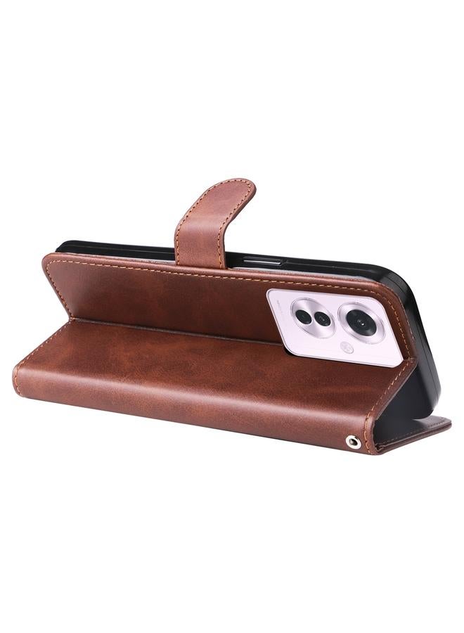 اس-توب جراب لهاتف OPPO Reno11 F Global / F25 Pro Global جراب هاتف أنيق من جلد العجل بسحاب - Image 5