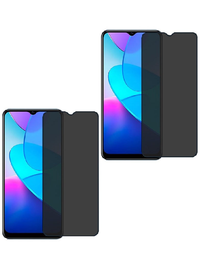 we3 2 قطع واقي شاشة زجاجي مقسى مضاد للتجسس مصمم لجهاز vivo Y12s تغطية كاملة للشاشة وخالي من الفقاعات - Image 1