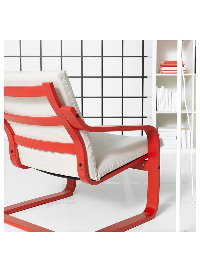 Zaboon Low-Back Armchair, Red/Katorp Natural Colour/Beige - Image 3