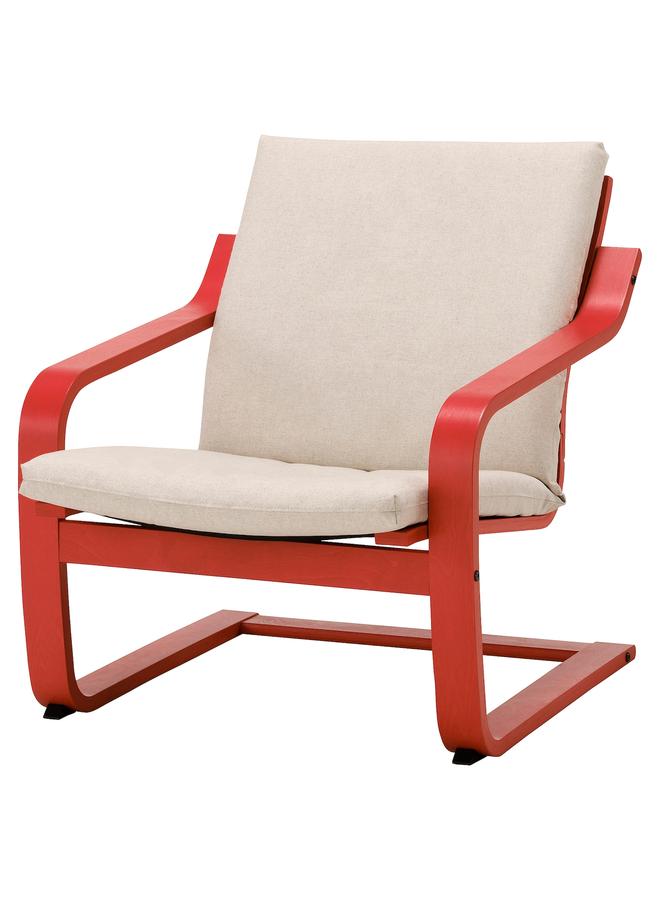 Zaboon Low-Back Armchair, Red/Katorp Natural Colour/Beige - Image 1