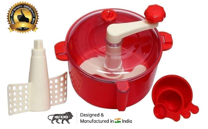 Purabelle Plastic Automatic Atta Roti Maker for Home RED Made in India - Image 3