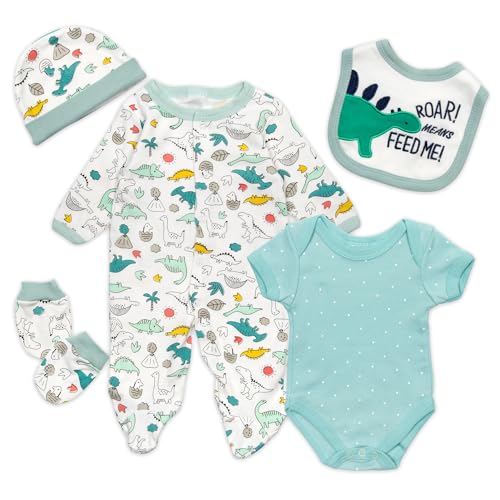 PEDOLLTREE Reborn Baby Doll Clothes Dinosaurs 5 Pcs Set for 1722 Inch Baby Doll Clothes Outfits Accessories Newborn BoyGirl - Image 1