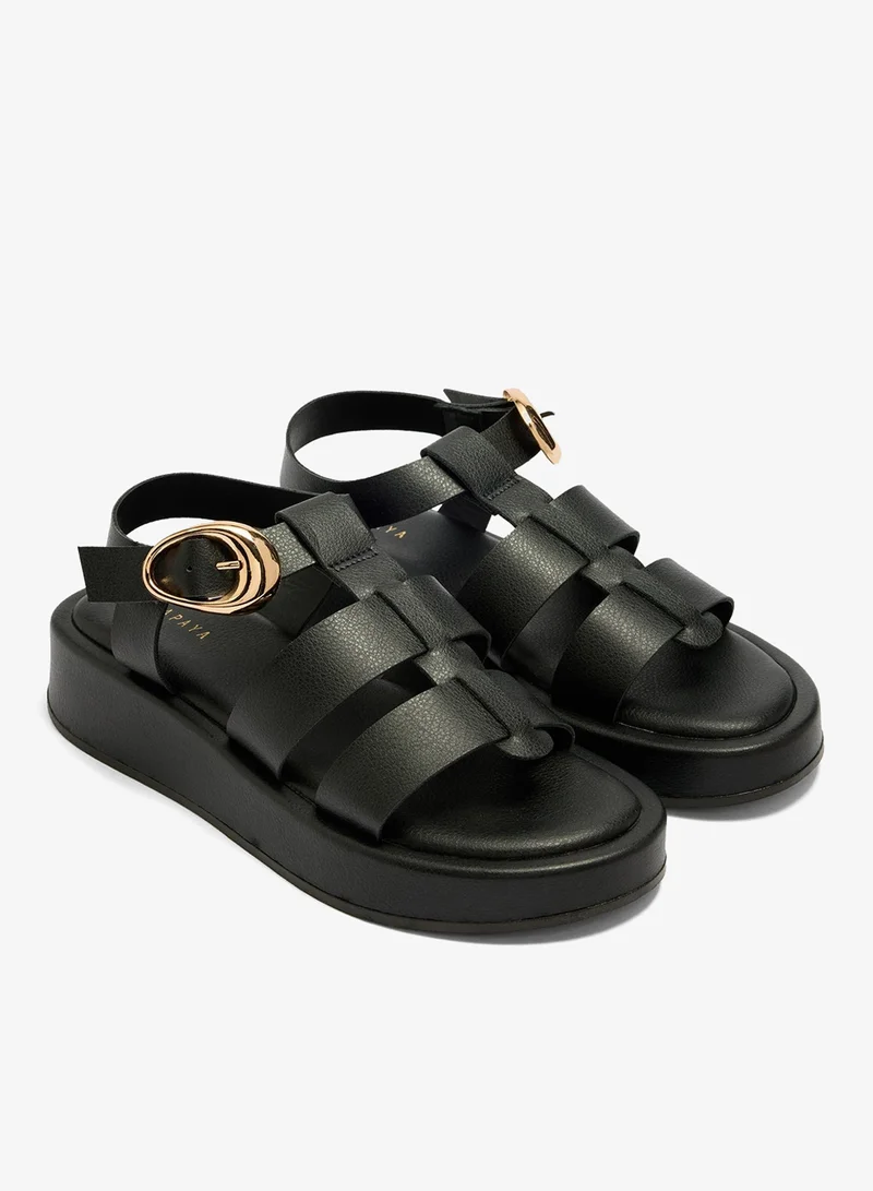 ماتلان Black Chunky Platform Sandals