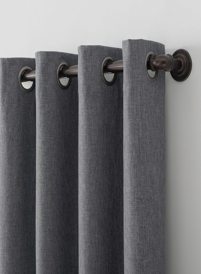 Sun Zero Tyrell Tonal Texture Draft Shield Fleece Insulated Total Blackout Grommet Curtain Panel, 50" x 84", Sterling Gray - Image 3