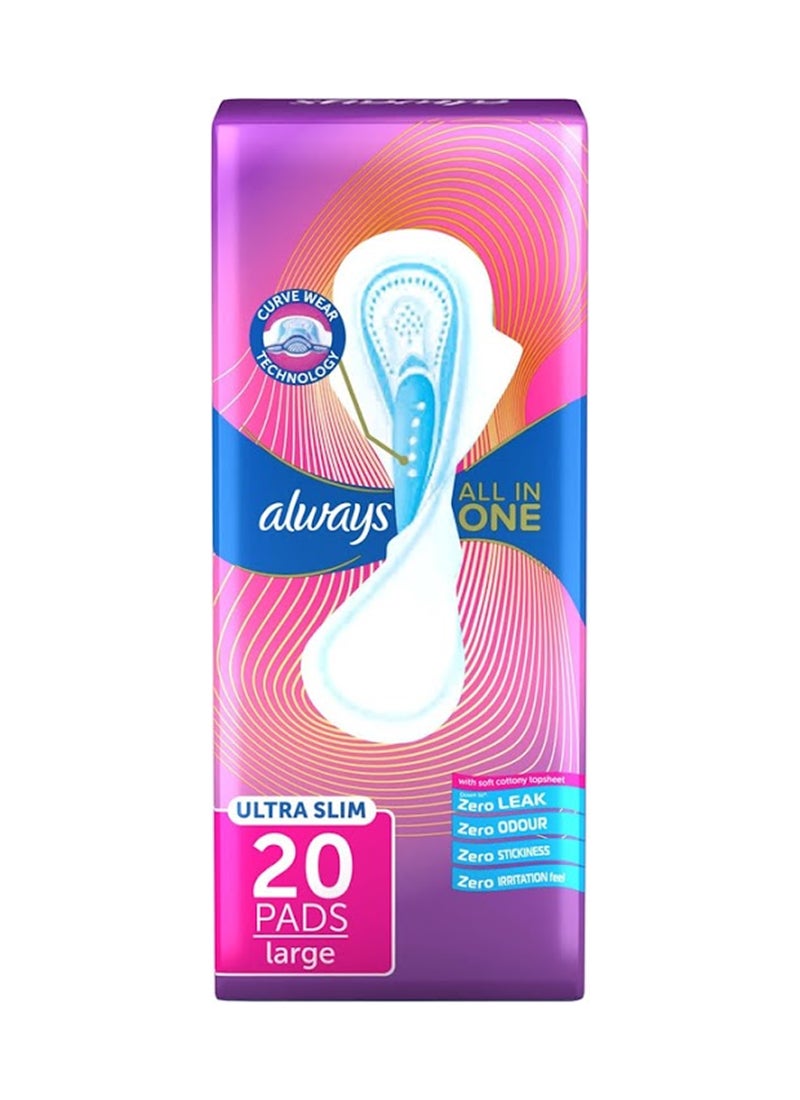 Always Ultra Slim All In One Curve Wear Normal With Wings  20 Sanitary Pads - Image 1