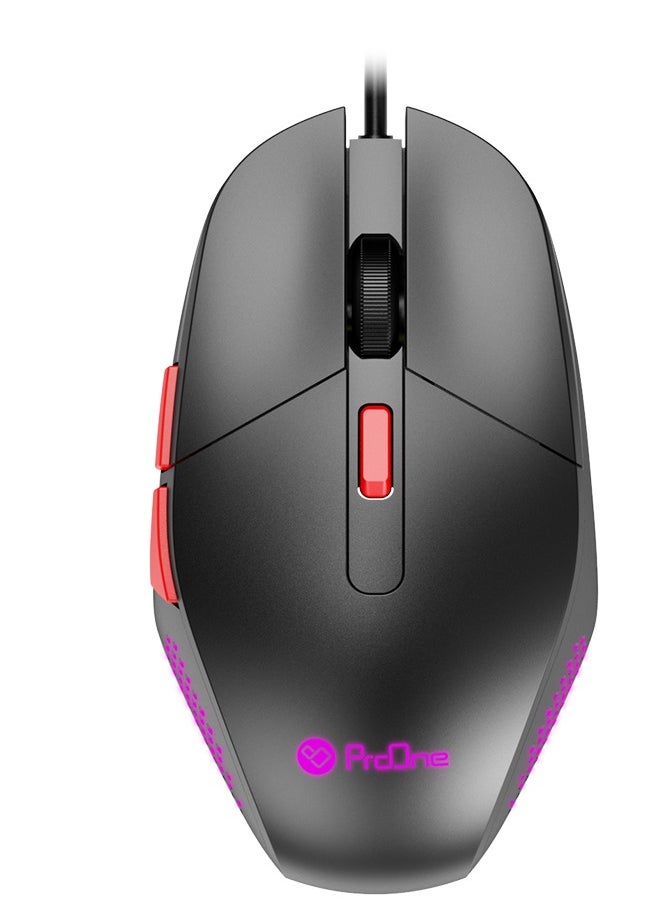 برو واحد ماوس الألعاب الضوئي السلكي ProOne PMG35 مع إضاءة RGB ومفتاح وظيفة 6D ودقة 1200/1600/2400/3200 نقطة في البوصة قابلة للاختيار، ومفتاح وسائط متعددة لأجهزة الكمبيوتر المحمولة وسطح المكتب وما إلى ذلك  - Image 4