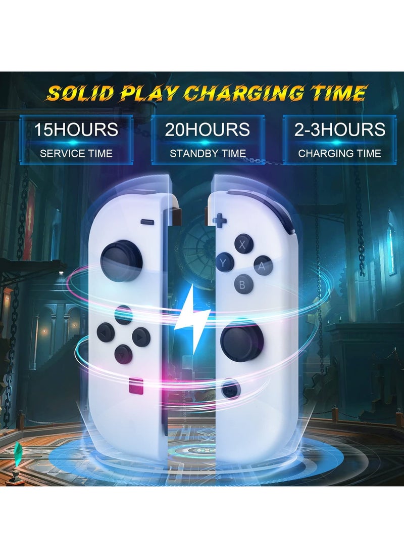 Wireless Joy-Con Controllers for Nintendo Switch, L/R Replacement Compatible with Switch/Lite/OLED, Joystick with Wake-up, Screenshot, and Dual Vibration (New White) - Image 2