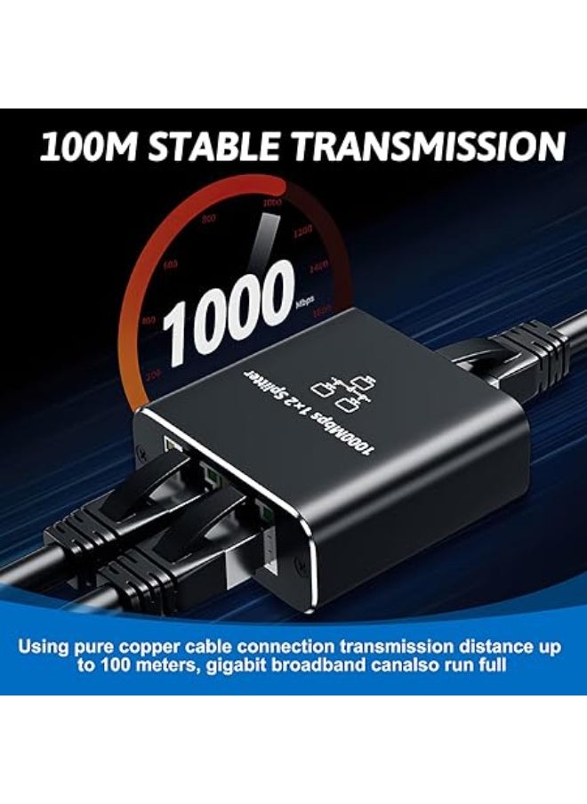 Generic Ethernet Splitter 1 to 2 – 1000Mbps Gigabit Network Switch with Type-C Power Cable, Supports Simultaneous Use for 2 Devices  - Image 2