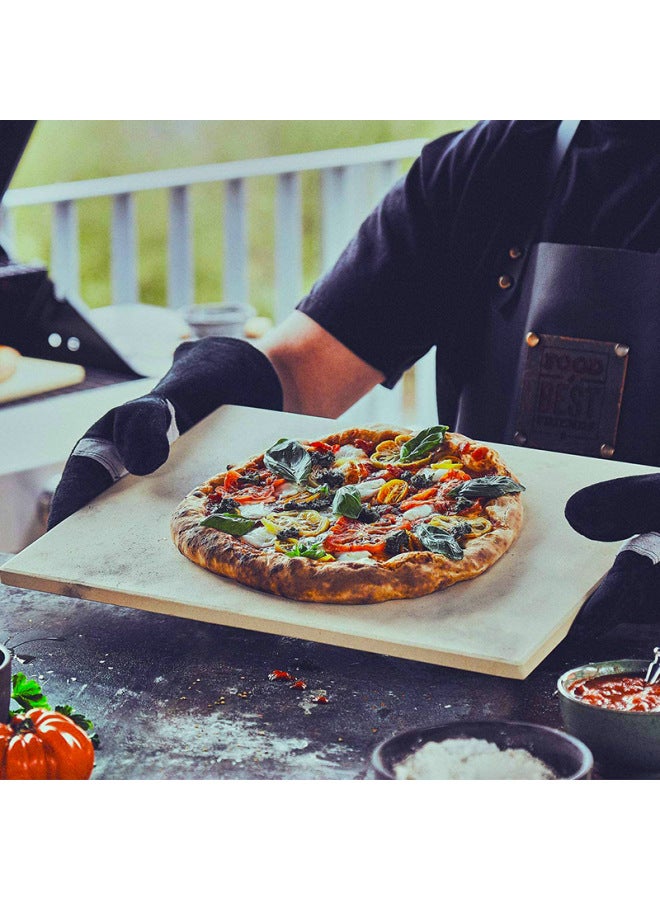 Square Pizza Stone Pizza Stone Roasting Stone Baking Slate High Temperature Cordierite Bread Pizza Tray-Specifications:265*255*8mm - Image 3